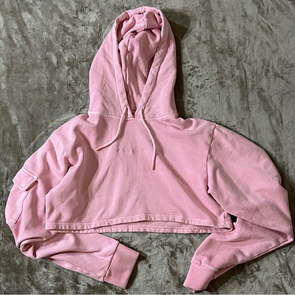 VOIGHT BY VALENTINA WOMEN CUM FIRST COLLECTION PINK CROPPED HOODIE